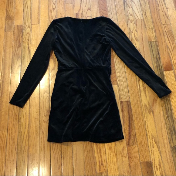 Zara velvet black wrap-like dress sz S - Picture 2 of 3